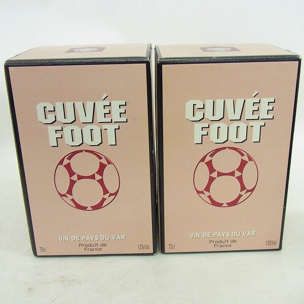 H568-Y32-1016 CUV’EE FOOT VIN DE YS DU VAR ワイン サッカー ２本 フランス 750ml 12% 未開栓 現状品②