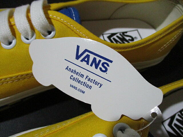 新品■ 希少 安い！ バンズ アナハイムファクトリー コレクション オーセンティック 黄色 サイドテープ チェッカー VANS 27.5cm USA企画の画像5