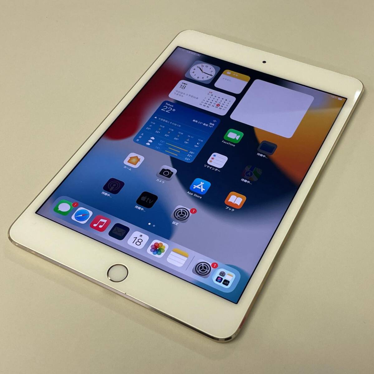 softbank アップル iPad mini 4 WiFi+Cellular 128GB MK782J/A A1550 ゴールド (SIMロック解除済)の画像1