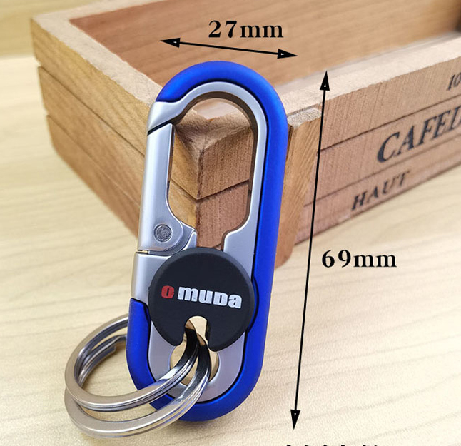 kalabina double ring key holder key ring lock function hook fashion design men's man key key stylish small articles made of metal 