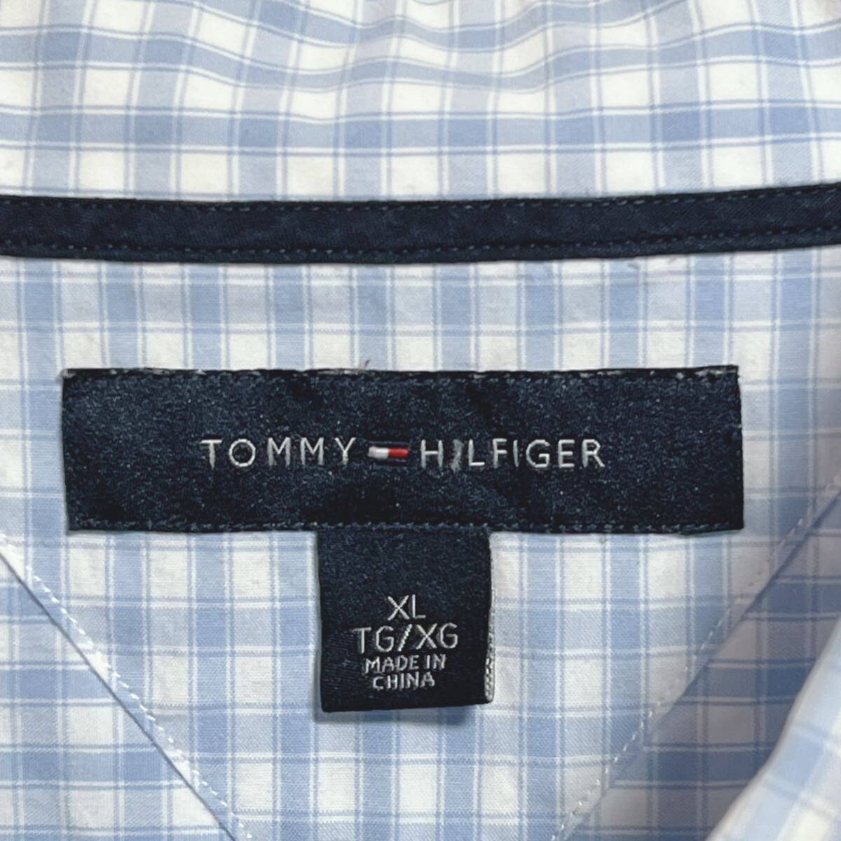 TOMMY HILFIGER トミーヒルフィガー　ボタンダウン 長袖シャツ チェック柄　ワンポイントロゴ　サイズXL_画像5