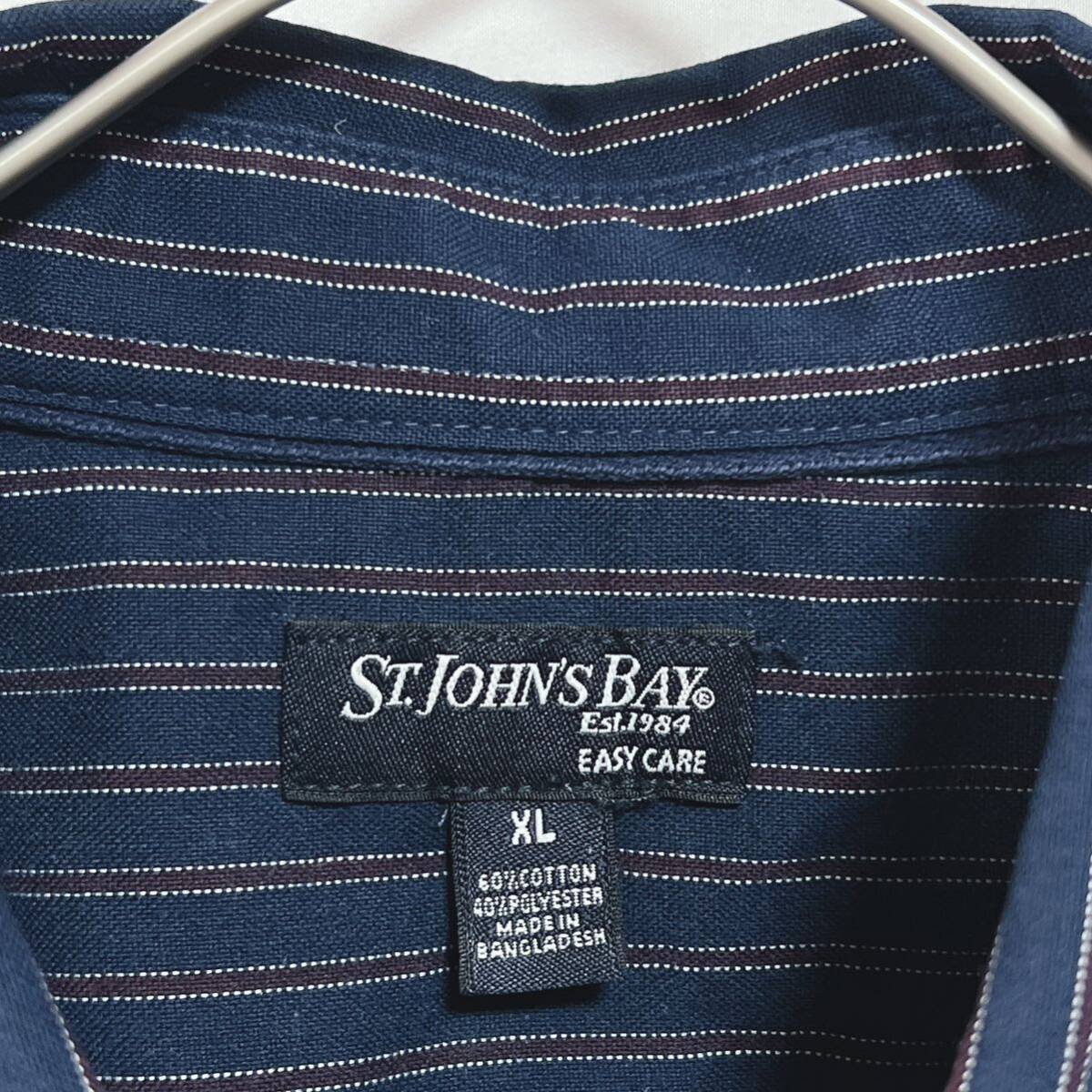 St. John's Bayセントジョンズベイ ボタンダウン 長袖シャツ ストライプシャツ サイズXLの画像4