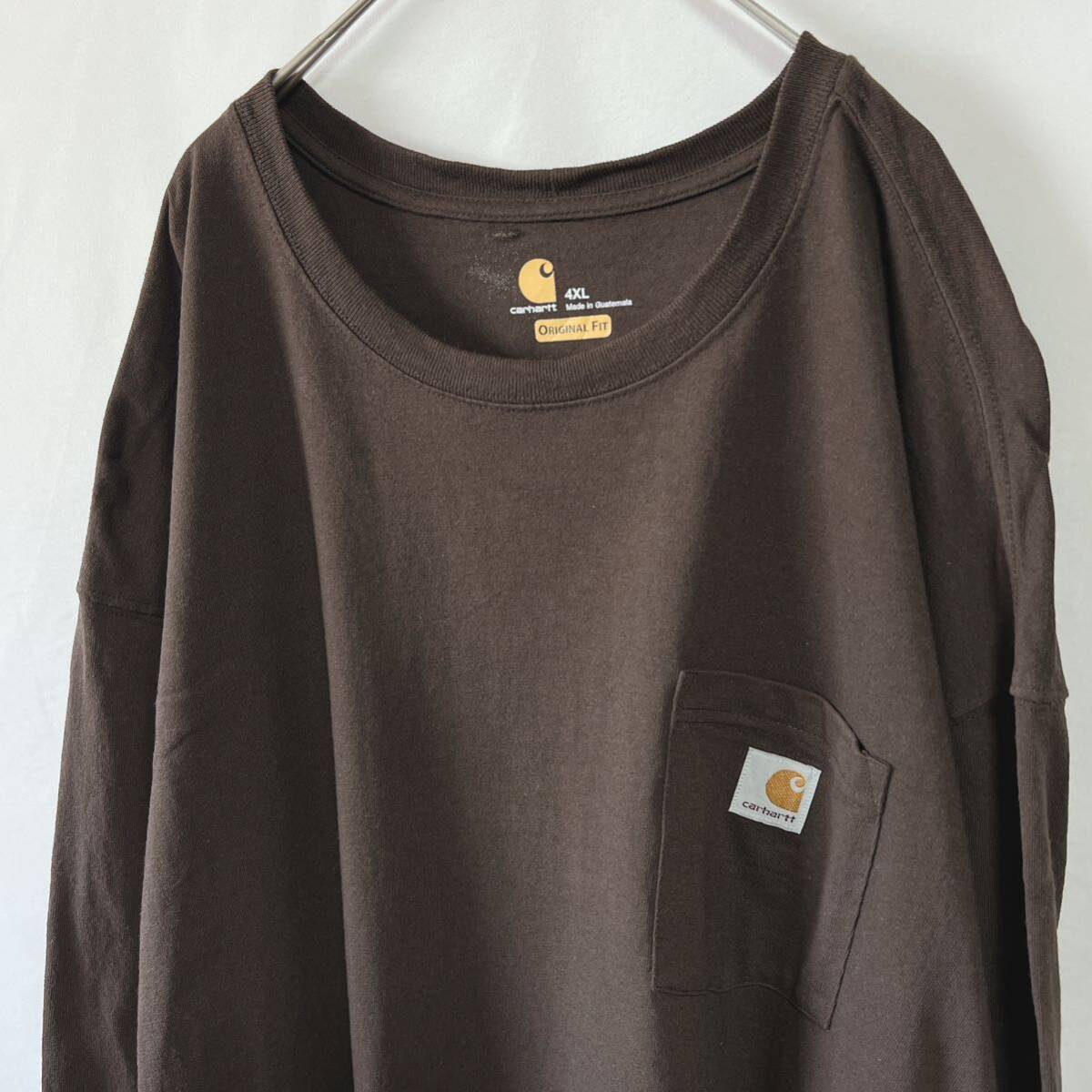 Carhartt カーハート ロングスリーブTシャツ 長袖Tシャツ ポケットロゴ ビッグサイズ4XL ゆったり 大きめ オーバーサイズの画像3