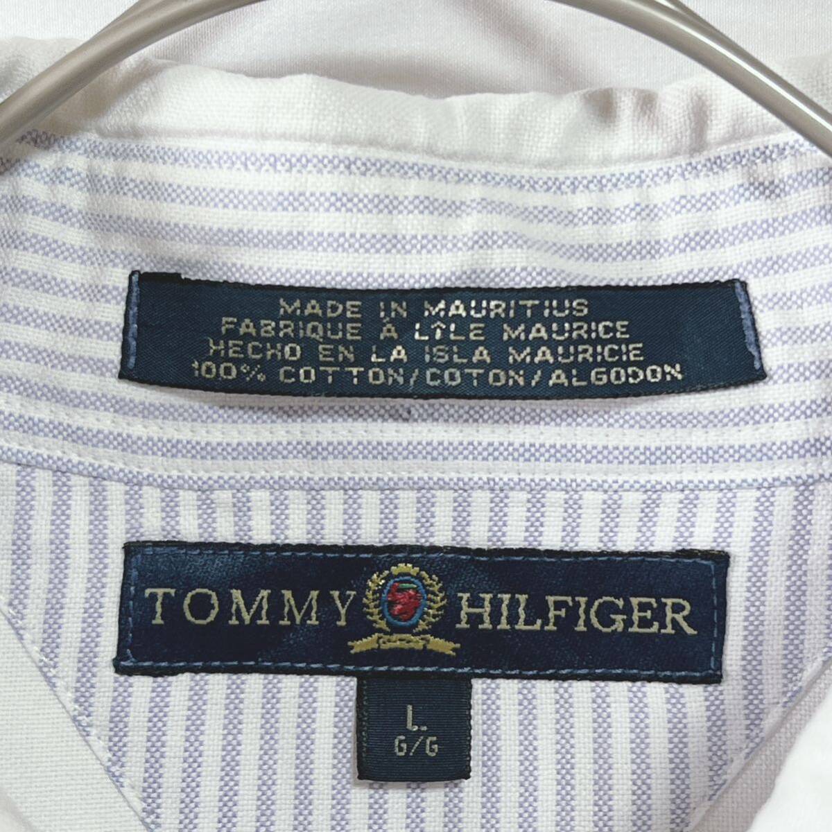 TOMMY HILFIGER トミーヒルフィガー ボタンダウン 長袖シャツ ワンポイントロゴ刺繍 サイズＬの画像5