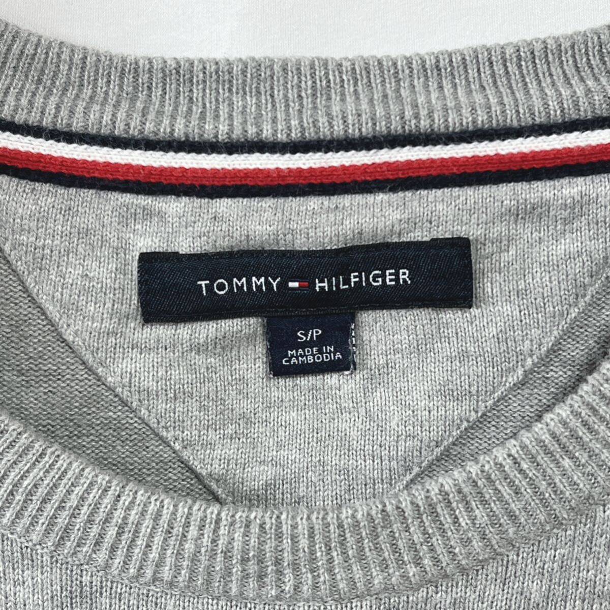 TOMMY HILFIGER トミーヒルフィガー コットンニット コットンセーター ボーダーロゴ サイズSの画像4