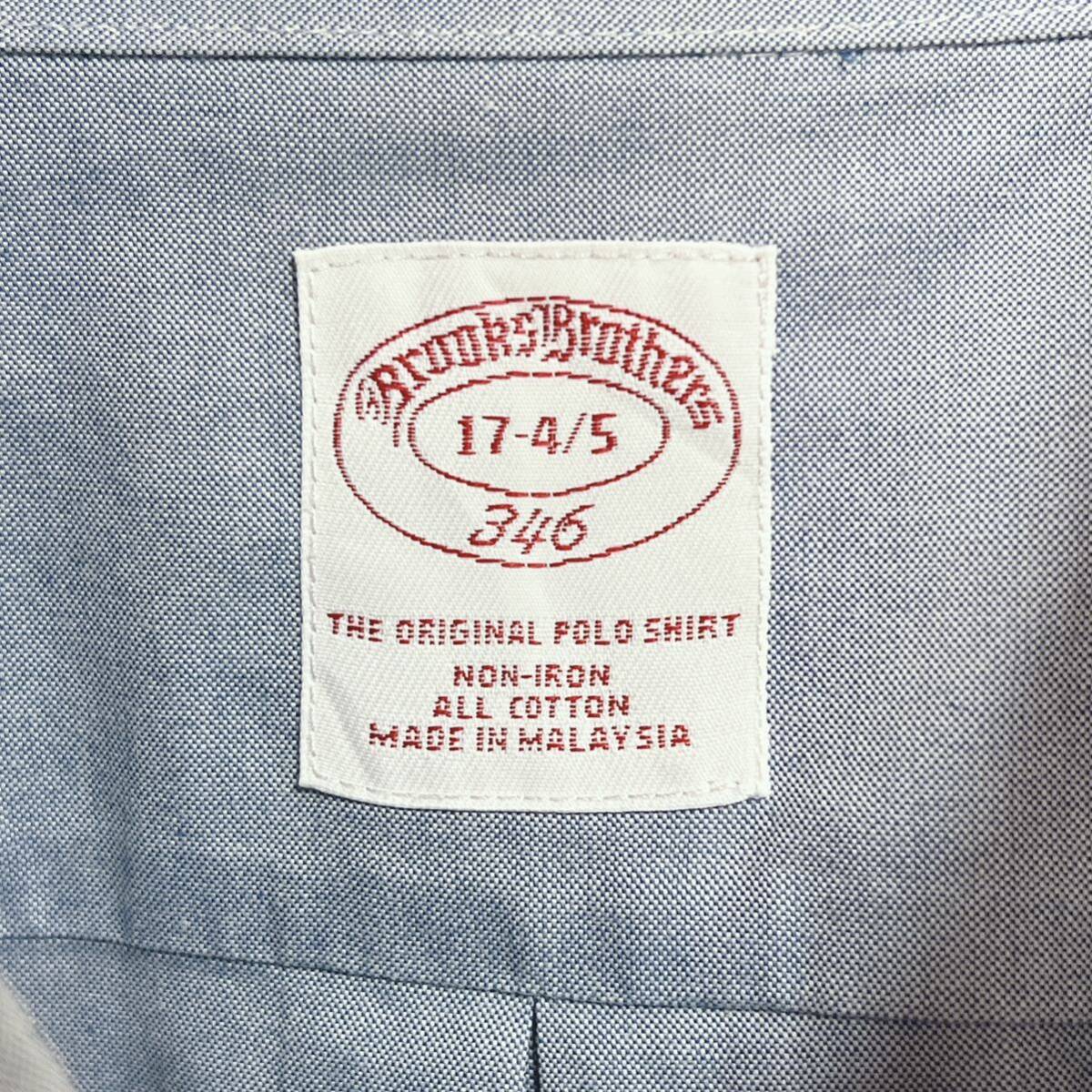 Brooks Brothers 346ブルックス・ブラザーズ ボタンダウン 長袖シャツ ノンアイロン サイズ17-4/5 ゆったりの画像4