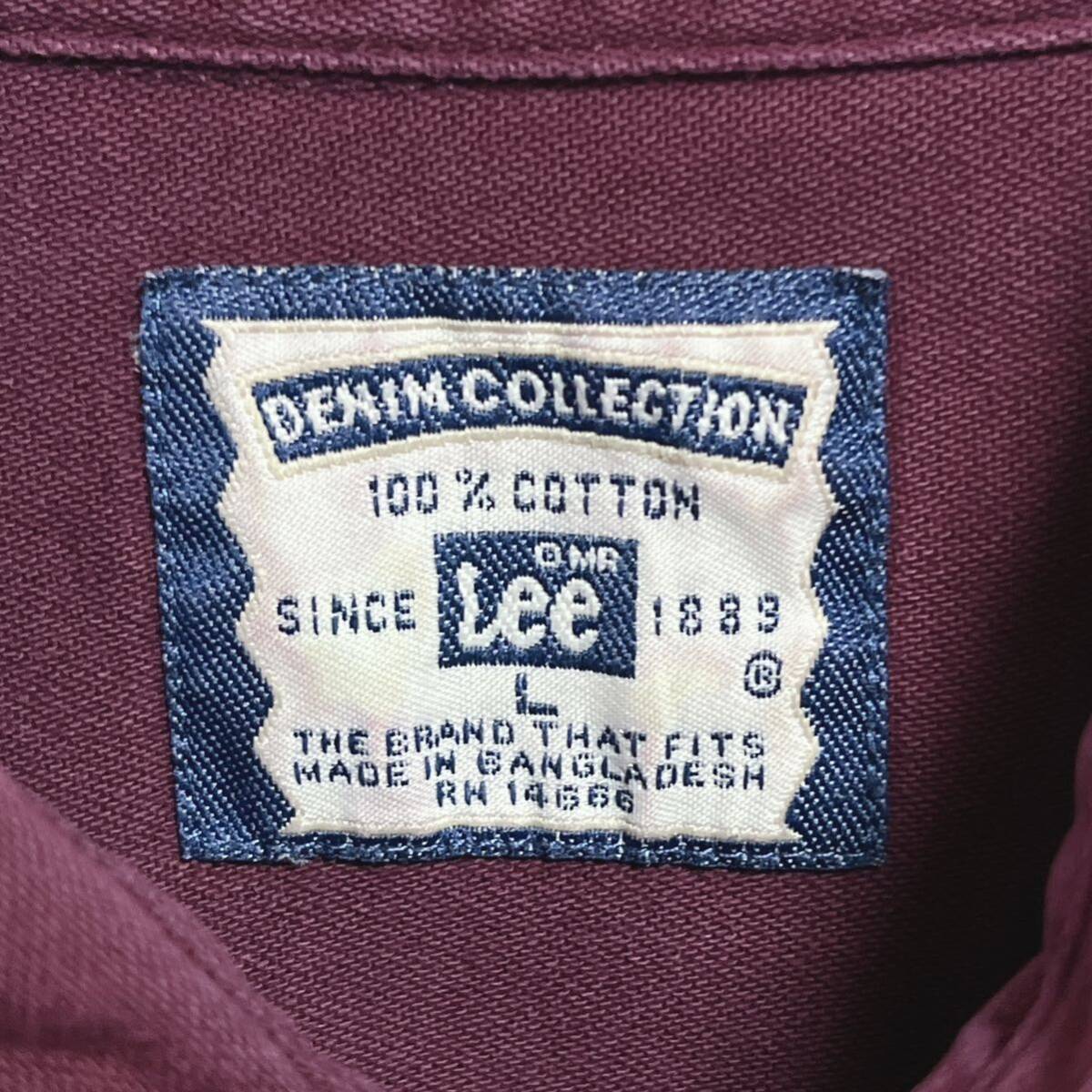 Lee リー　DEMIM COLLECTION ワークシャツ 長袖シャツ　デニムシャツ　ロゴ刺繍　サイズＬ　ゆったり　ビッグシルエット_画像5