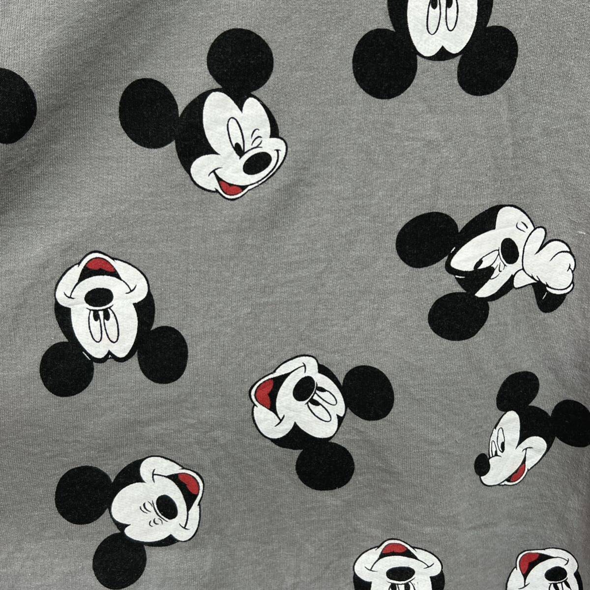 Disney ディズニー スウェット トレーナー ミッキーマウス 総柄 フェイスプリント サイズXLの画像4