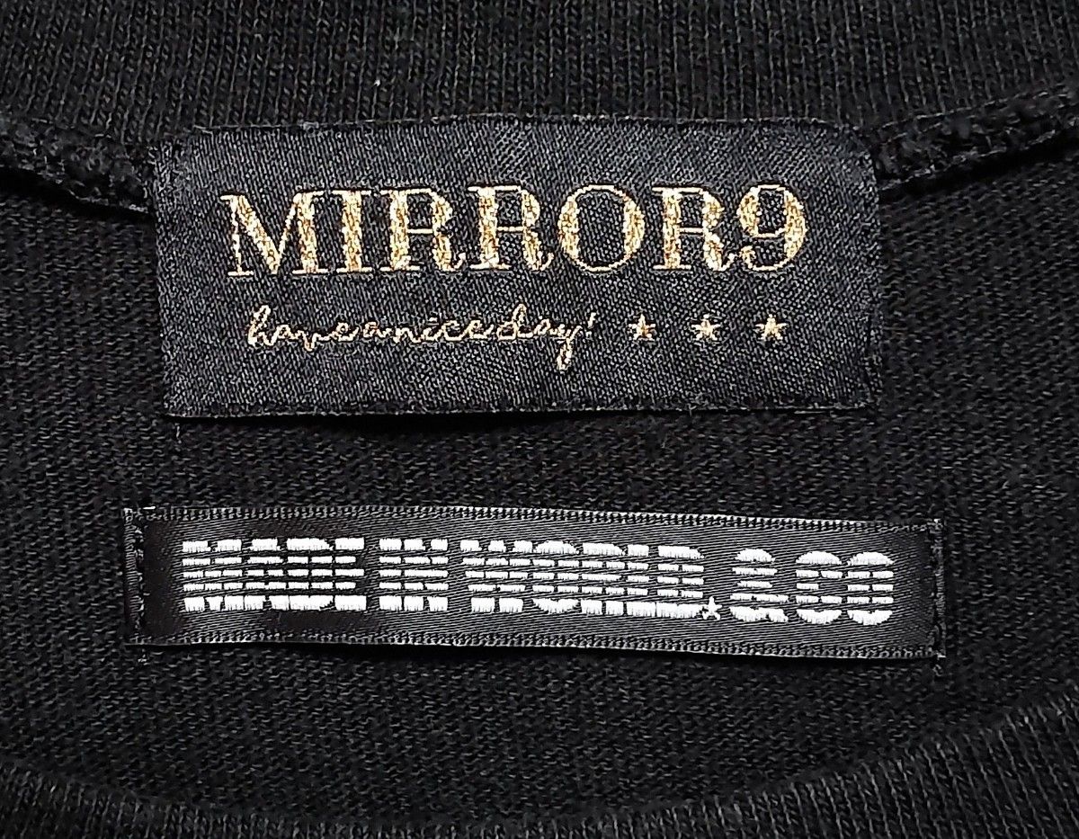 レア★MIRROR9 × MADE IN WORLD コラボ Tシャツ ビッグシルエット 黒色 ブラック フリーサイズ