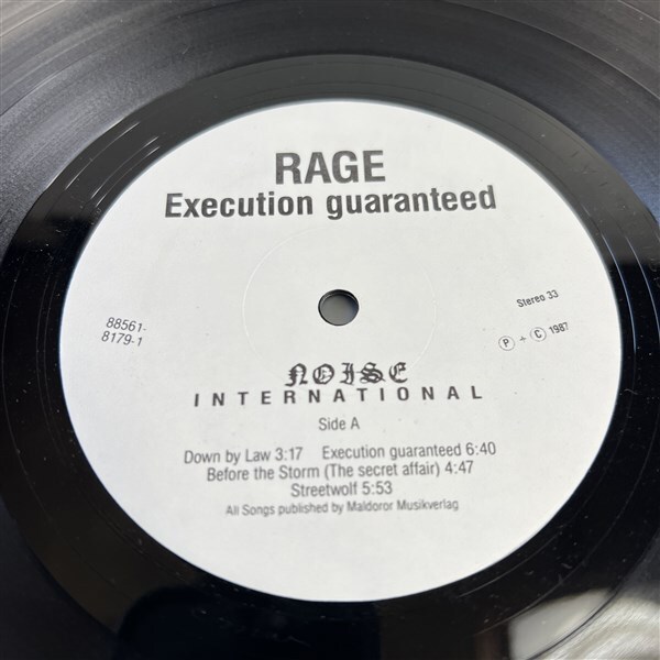 LPレコード RAGE EXECUTION GUARANTEED 87年2nd メタル 80年代HM 輸入盤_画像6