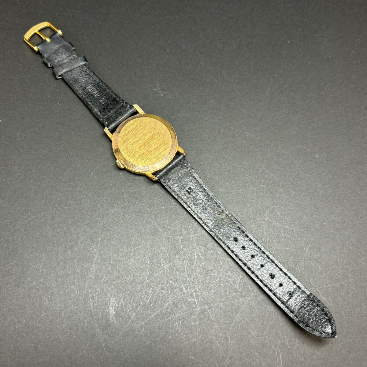 24C011 ロイス ROYCE コインウォッチ 11-239A 手巻き HW ゴールド文字盤 33ミリ レザーベルト メンズ腕時計 1円～ の画像10