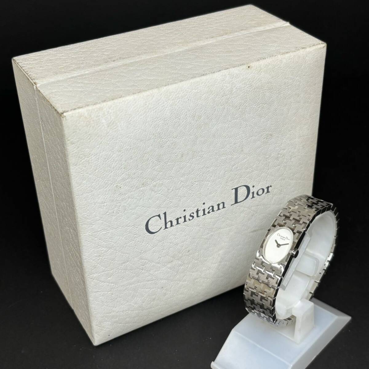 24C065 クリスチャンディオール Christian Dior D70-100 クオーツ ステンレス レディース腕時計 白文字盤 2針 1円～の画像10
