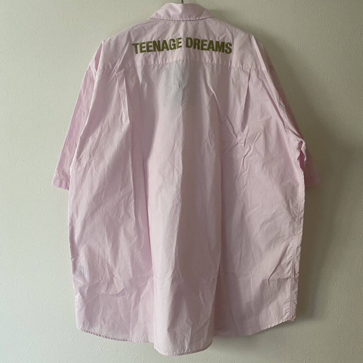 新品 正規 Raf Simons Teenage Dreams S/S Shirt Pink S SS21 ラフシモンズ ティーンエイジ ドリーム 半袖 シャツ ショートスリーブ ピンク