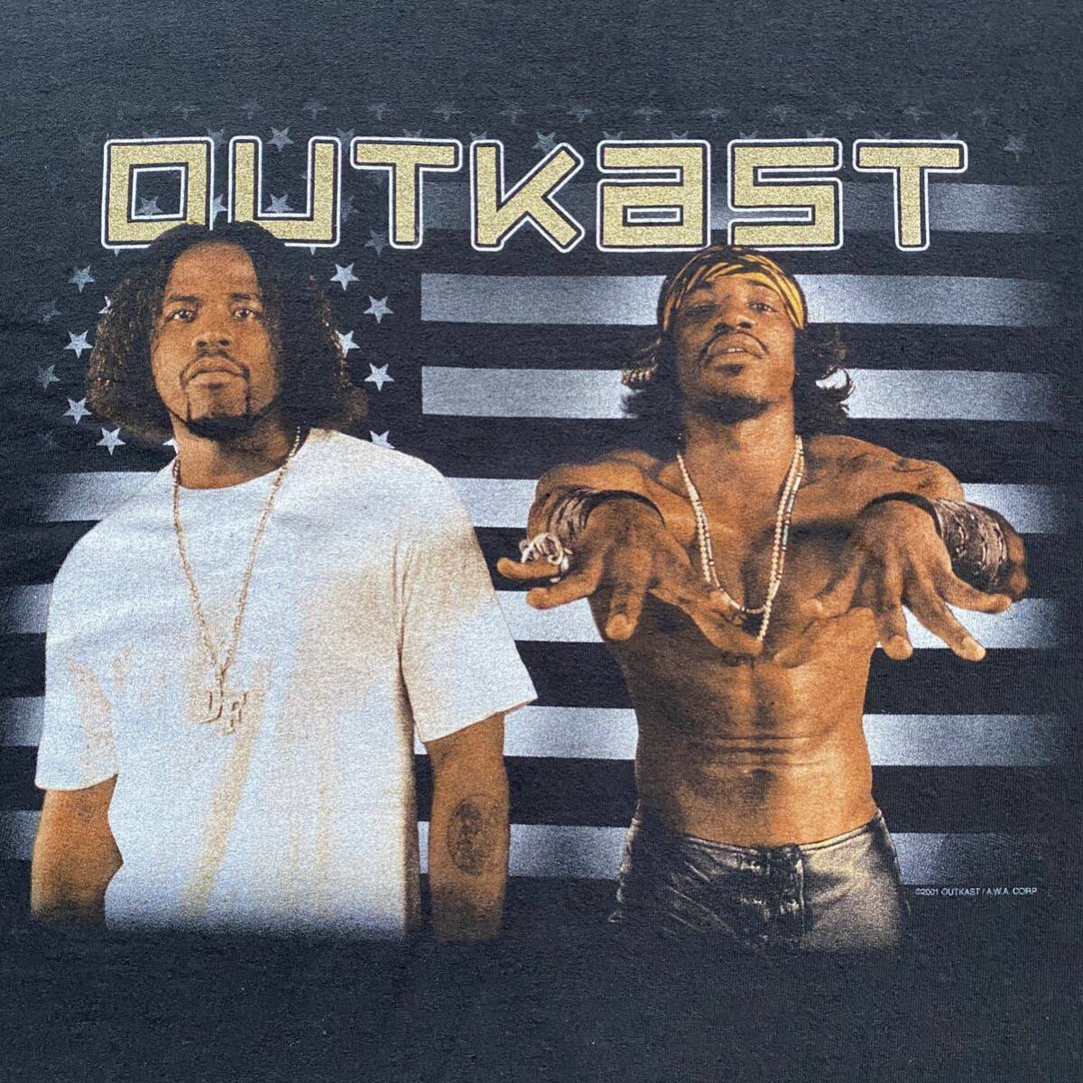 激レア Vintage Y2K OutKast Stankonia Tee L Black 2001 アウトキャスト スタンコニア Tシャツ Rap Band ラップT バンドT ビンテージ_画像2