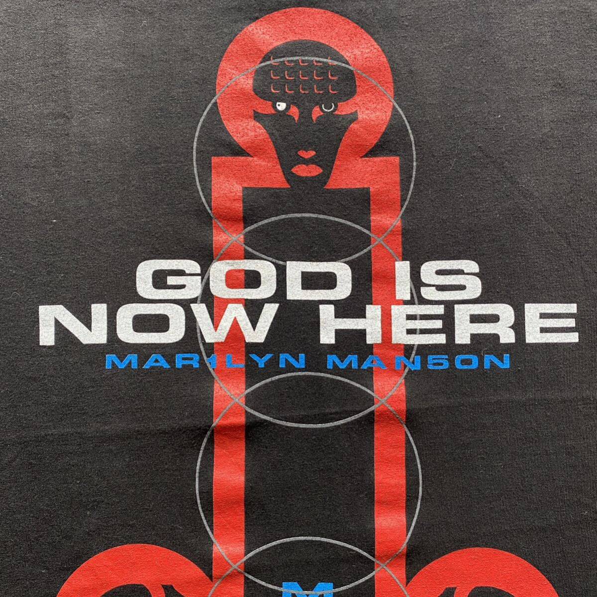 レア 古着 Marilyn Manson God Is Now Here Tee L Black 1998 Band Rap マリリンマンソン Tシャツ バンド ラップ ムービー rock_画像3