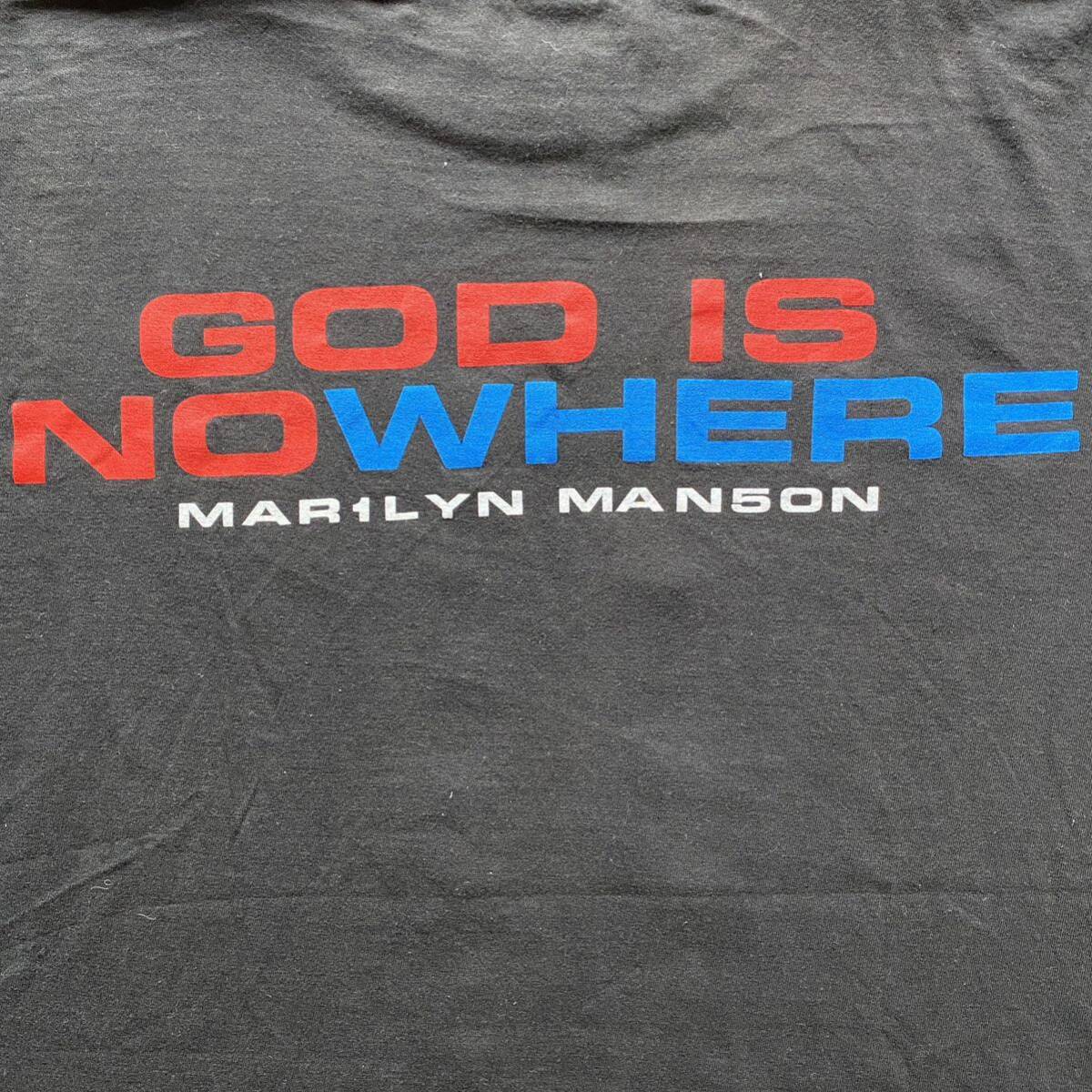 レア 古着 Marilyn Manson God Is Now Here Tee L Black 1998 Band Rap マリリンマンソン Tシャツ バンド ラップ ムービー rock_画像8