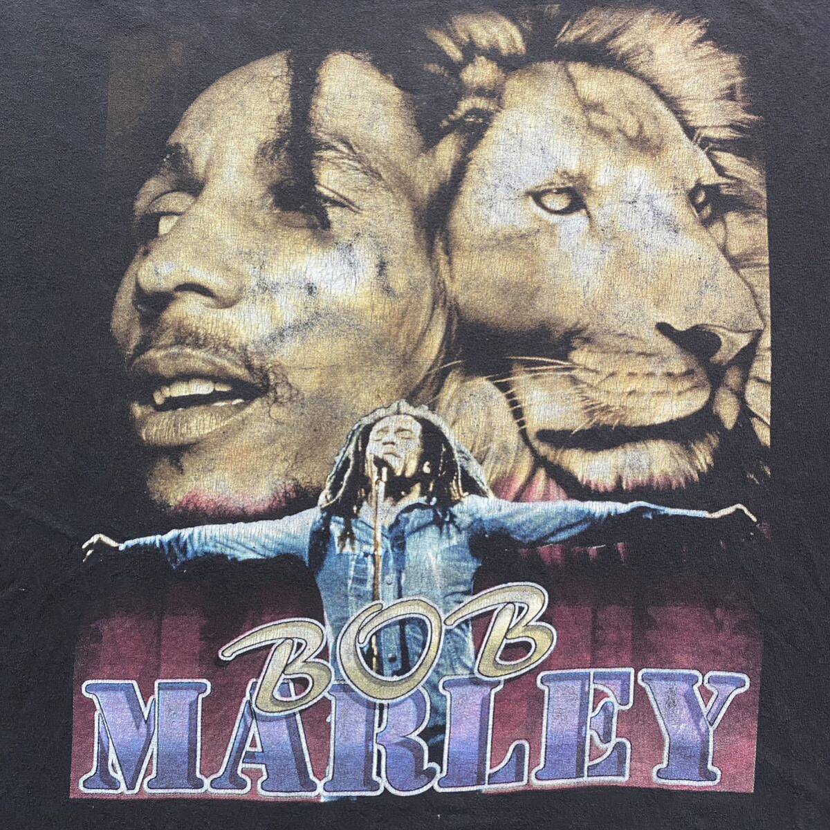 レア 古着 ASAP ROCKY 着用 90s Bob Marley Catch A Fire Tee XXL Black ボブマーリー Tシャツ band rap エイサップロッキー ラップT_画像3