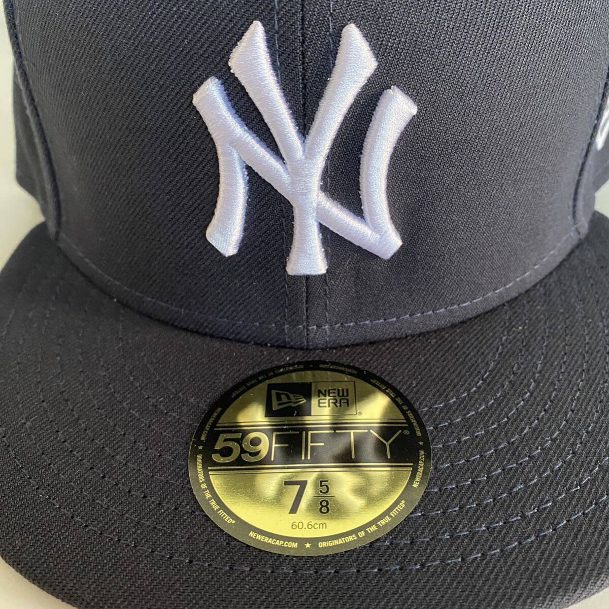 新品 New Era ツバ裏グレー NY Yankees Navy Throwback Authentic Cap Grey Undervisor 7 5/8 60.6cm ニューエラ キャップ ヤンキース 帽子の画像4