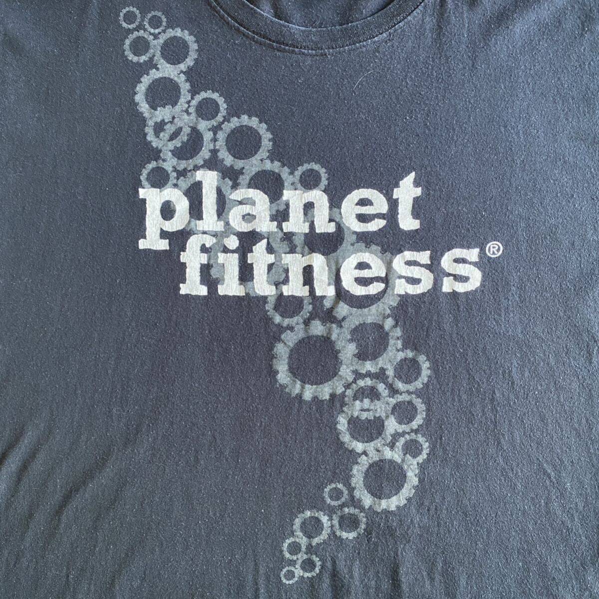 USA古着 Planet Fitness Tee Black XL プラネット フィットネス 企業ロゴ ジム Tシャツ ブラック アメリカ古着_画像2