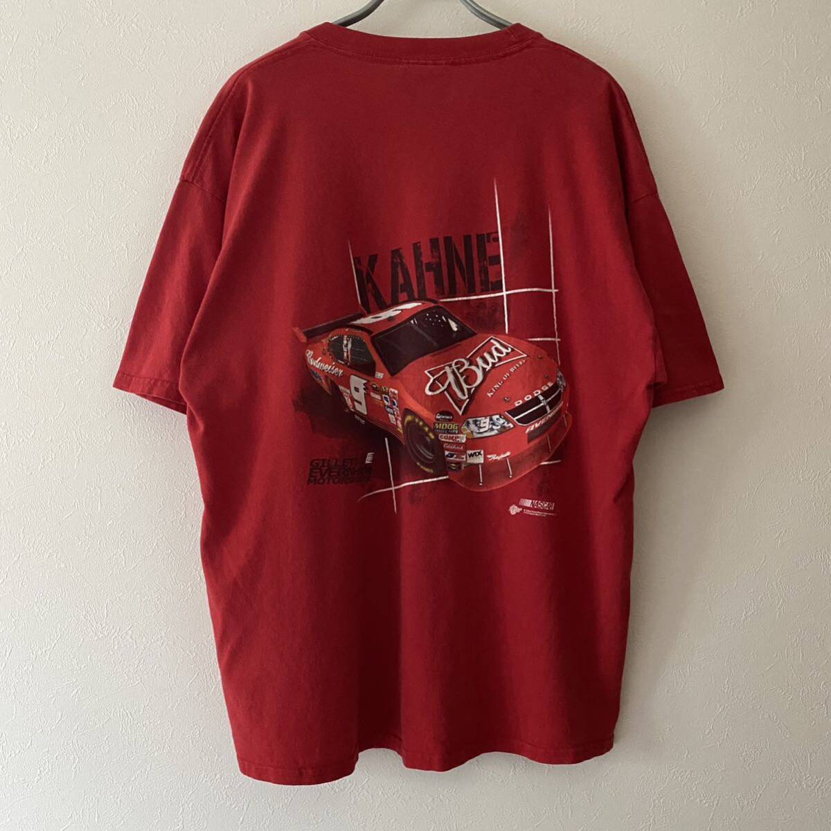 古着 Vintage 00s Kasey Kahne Bud NASCAR Tee XL Red レッド Tシャツ ビンテージ ナスカー 大判プリント 00年代 レイシング カー_画像4