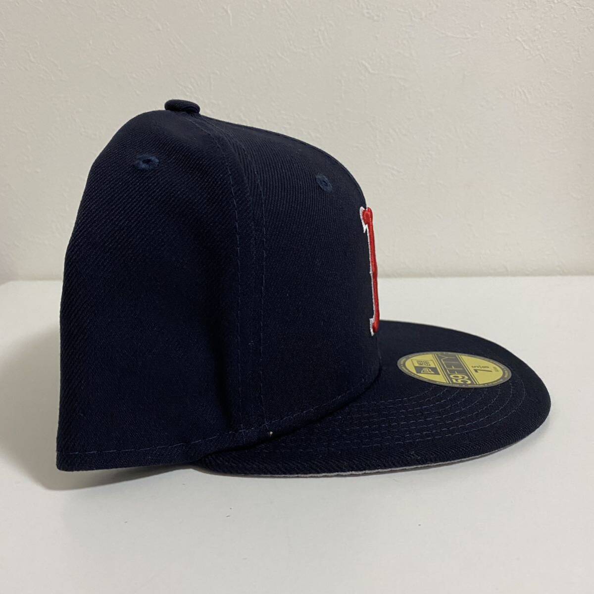 新品New Era ツバ裏グレー Boston Red Sox Navy Throwback Authentic Cap Grey Undervisor 7 5/8 60.6 ニューエラ キャップ レッドソックス_画像5