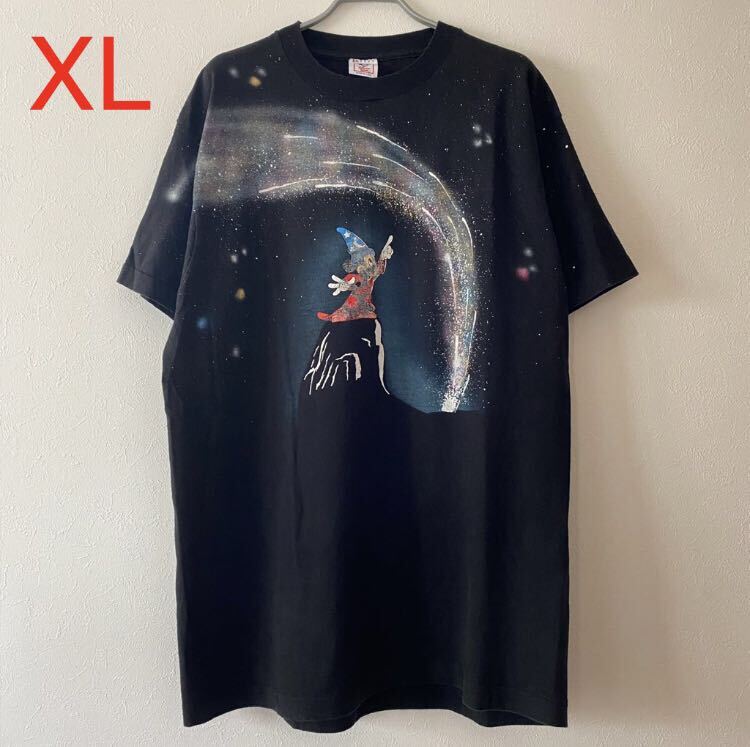 古着 Disney 90s Fantasia Mickey Mouse Galaxy AOP Tee XL 古着 Disney 90s Fantasia Mickey Mouse Galaxy AOP Tee XL