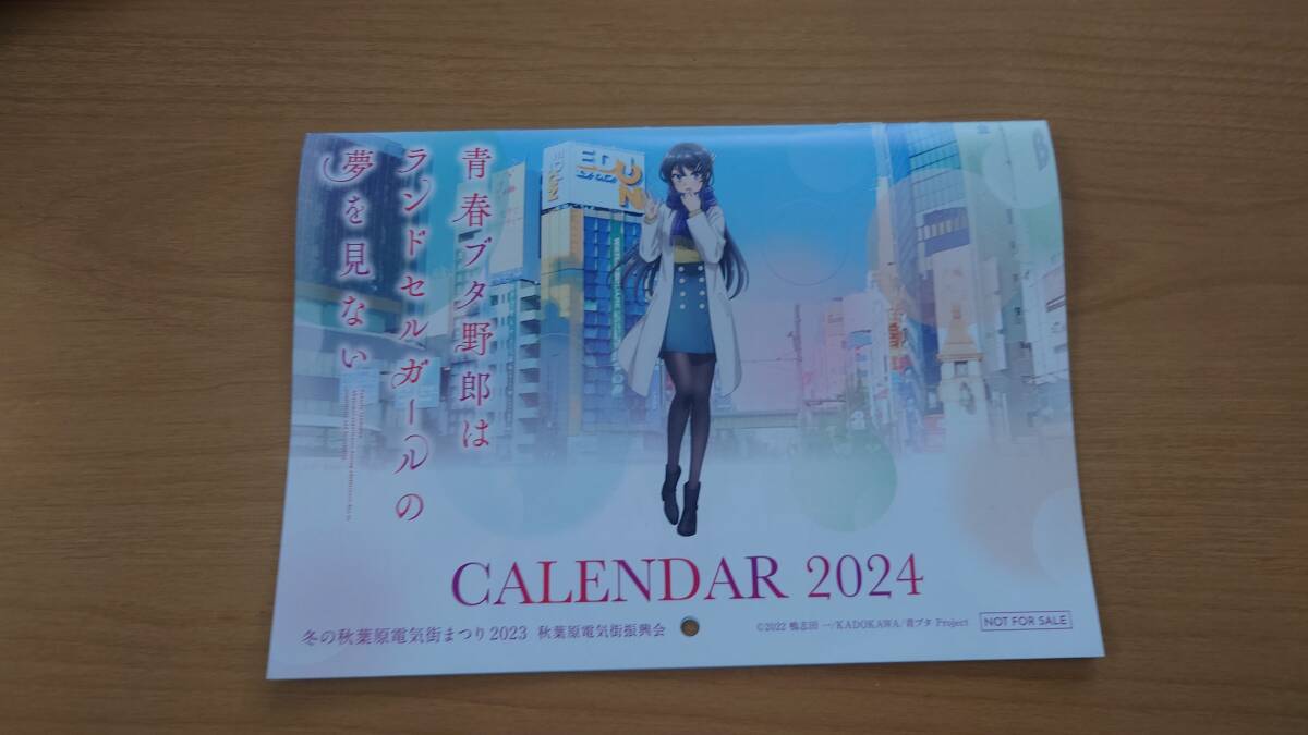 【未使用】青春ブタ野郎 カレンダー 2024 冬の秋葉原電気街まつり 2023 抽選記念品_画像1