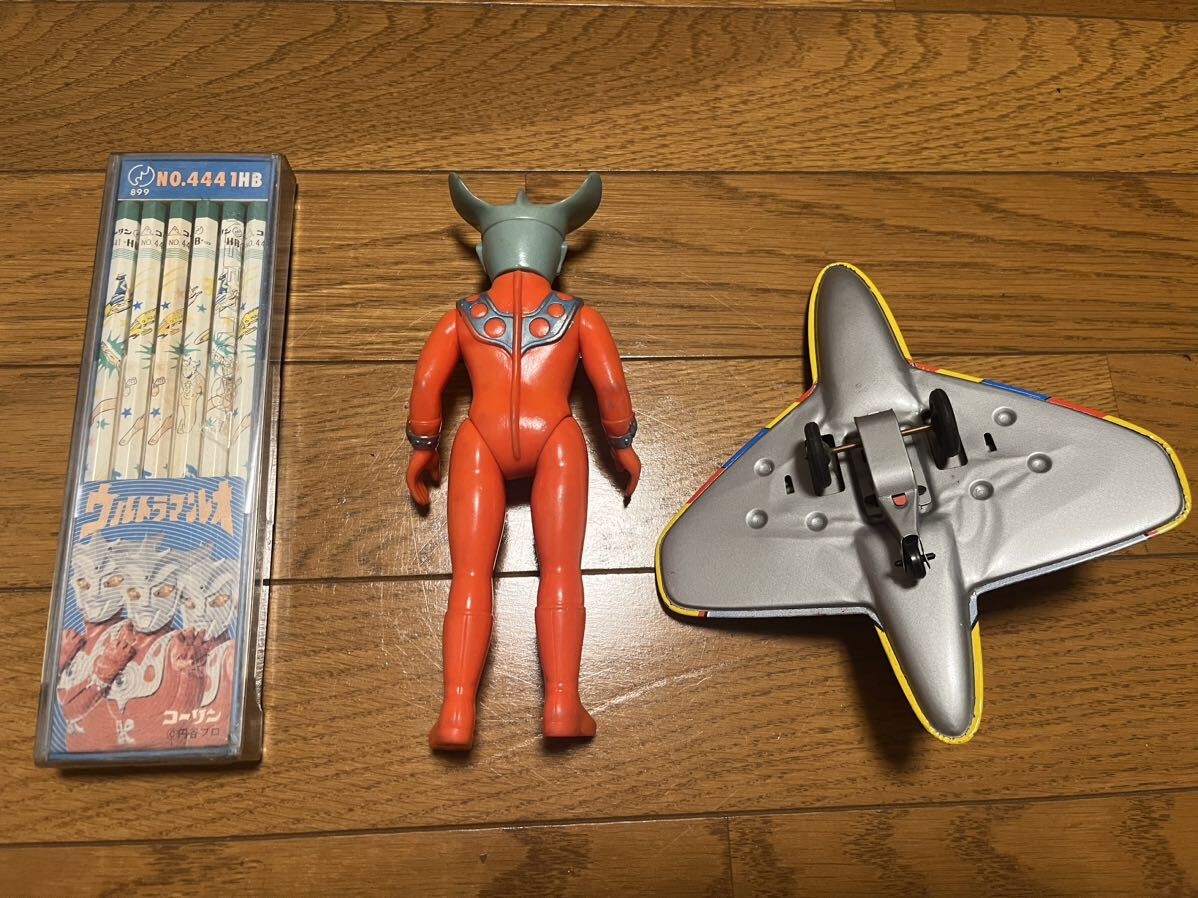 当時物 ブルマァク ウルトラマン レオ 飛行機 鉛筆 ソフビ まとめて 昭和 レトロ ビンテージ ウルトラセブン円谷プロ 怪獣 マルサン_画像3