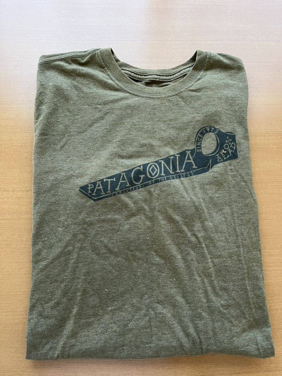 mexico製 patagonia 半袖Tシャツ 染み込みプリント モスグリーン パタゴニア Msizeの画像8