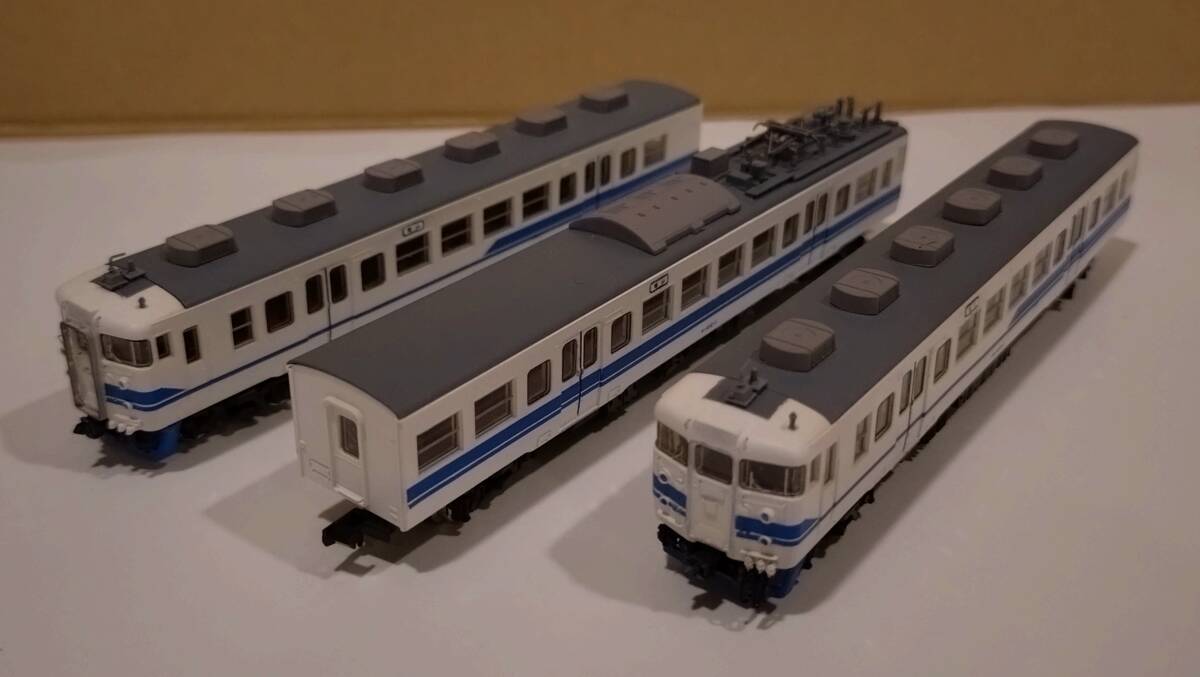 【ジャンク】鉄道コレクション改造 413系新北陸色3両セット(717系より改造ー動力無し)の画像1
