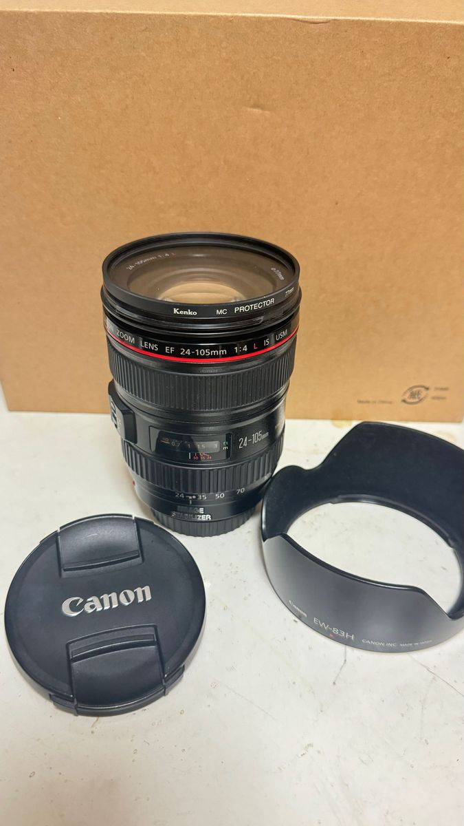 美品 キャノン Canon EF24-105mm F4 L IS USM レンズ フード付き