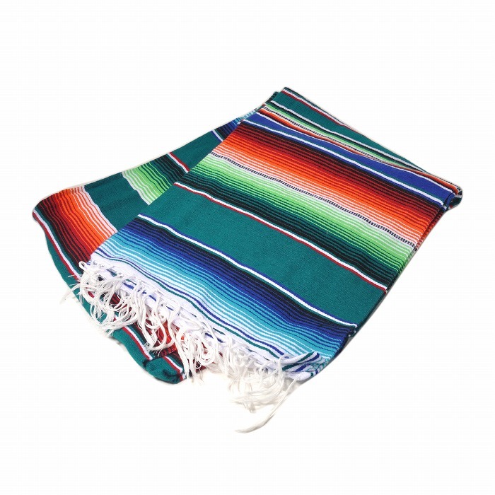 メキシカン サラペ ブランケット キャンプ アウトドア メキシカンラグ サルティーヨ サラッペ Saltillo Sarape[約210x150cm]TEAL_画像1