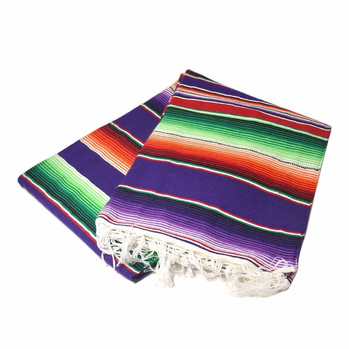 メキシカン サラペ ブランケット キャンプ アウトドア メキシカンラグ サルティーヨ サラッペ Saltillo Sarape[約210x150cm]PURPLE_画像1