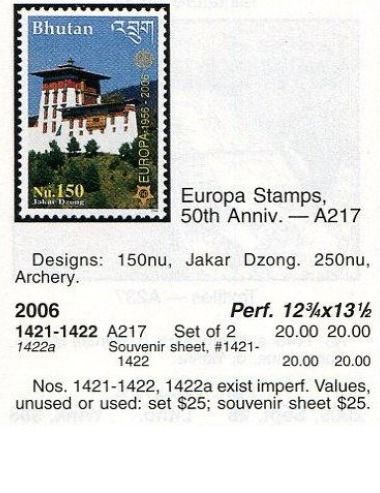 （ブータン）2006年ヨーロッパ2種完、スコット評価20ドル（海外より発送、説明欄参照）の画像2