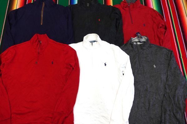 LST-RLPS13 ラルフローレン Ralph Lauren ハーフジップトップス ワンポイント￥1～ビンテージUS古着卸セット業者まとめ売りの画像1