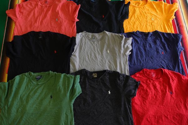TS-RL4 ラルフ Ralph Lauren ワンポイントTシャツ 無地￥1～US古着卸大量セット業者まとめ売り_画像1