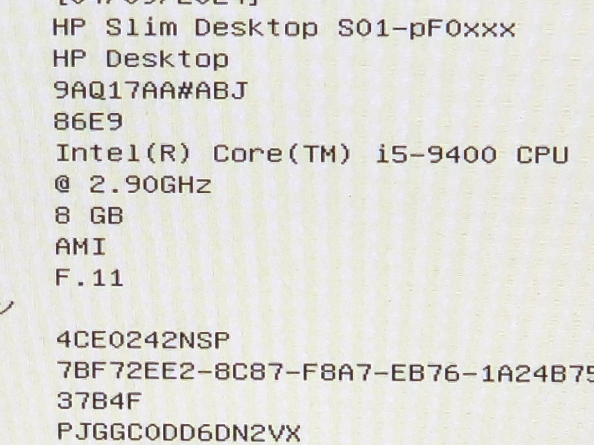 【ハード王】1円～/HP Slim Desktop S01-pF0122jp/Corei5-9400/8GB/ストレージ無/10524-H4_画像2