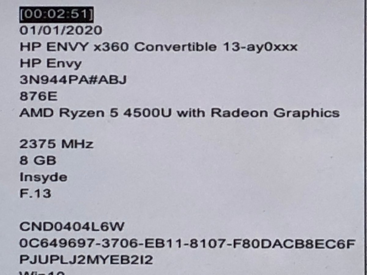 【ハード王】1円～/HP ENVY x360 Convertible/AMD Ryzen5 4500U/8GB/ストレージ無/8769-G22_画像2