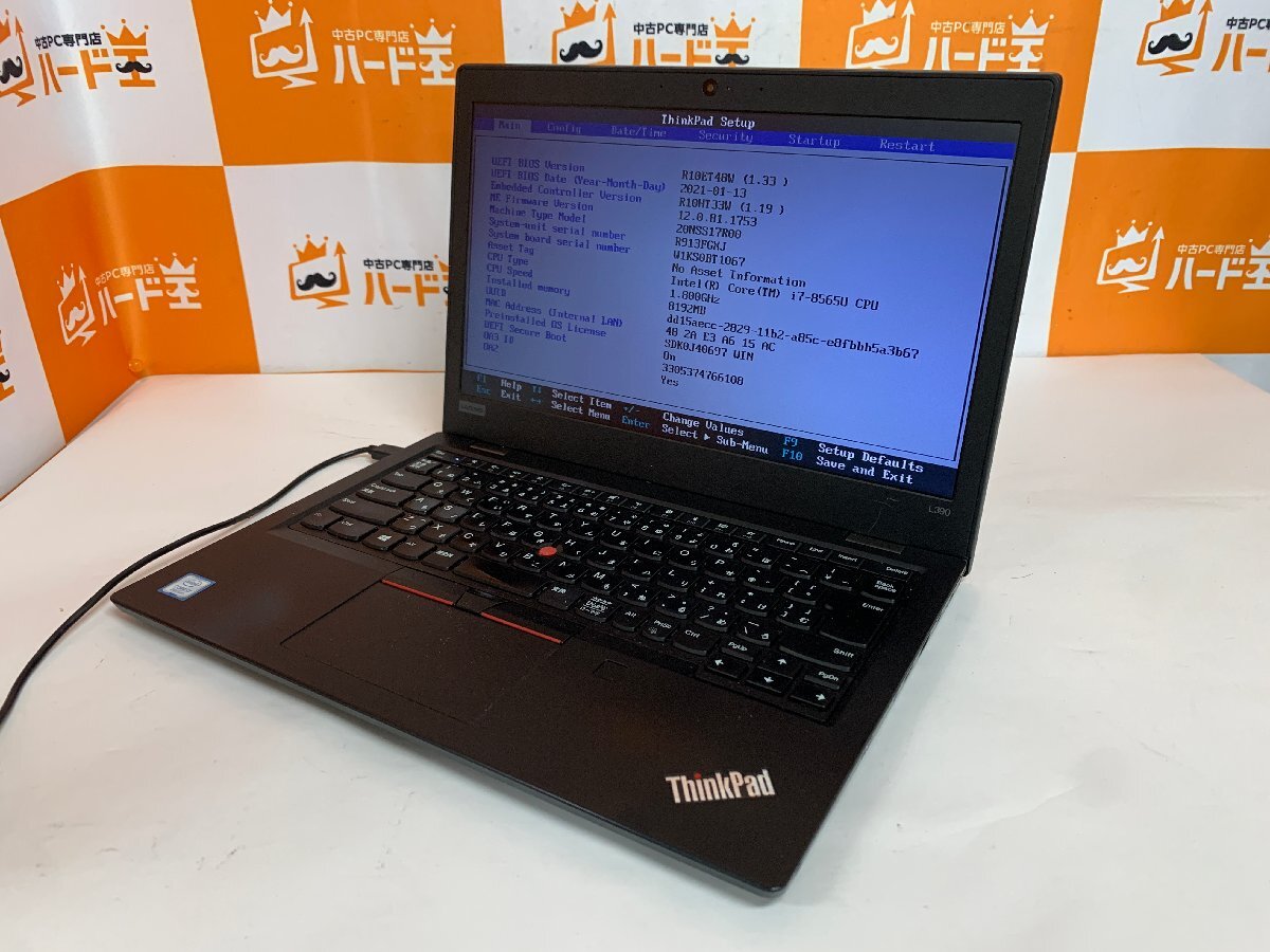 【ハード王】1円～/ノート/Lenovo ThinkPad L390 R913FGXJ/Corei7-8565U/8GB/ストレージ無/10214-D22_画像1