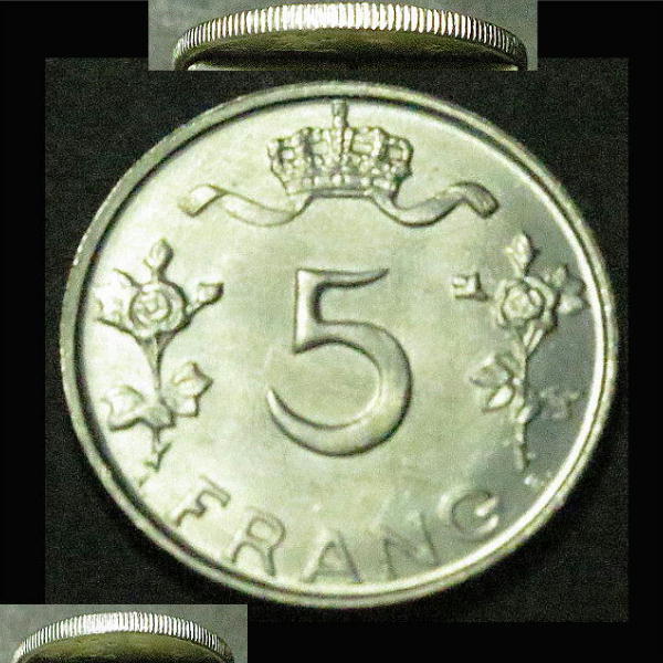 ルクセンブルク 1949年 大公妃シャルロット 5フラン硬貨 g4319の画像1