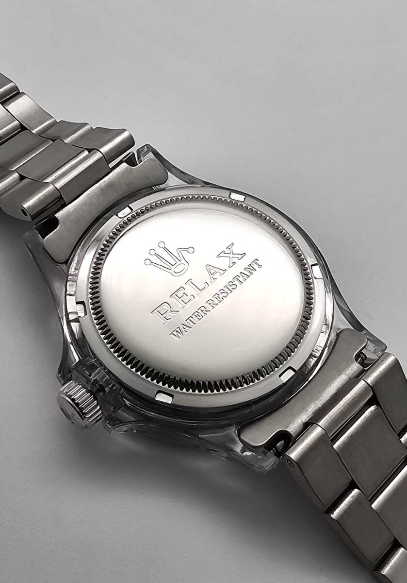 【即決大特価】RELAX リラックス 王冠ロゴ OP33-S カスタム腕時計 オールスターパーペチュアル あり魅力的モデル ターコイズブルー文字盤の画像7