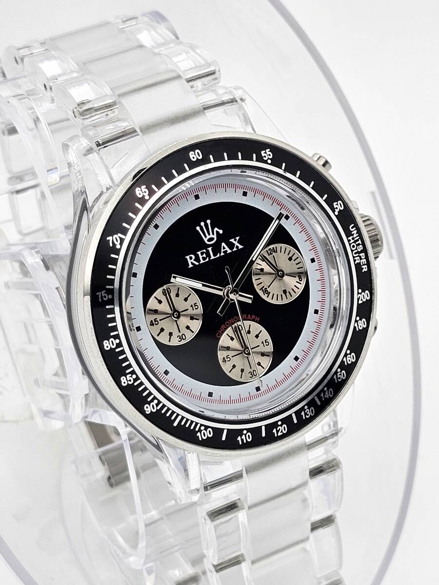 【即決大特価】RELAX リラックス 王冠ロゴ D5 ヴィンテージ腕時計 世界で最も人気のポール・ニューマン腕時計 黒文字盤 世田谷ベースの画像2