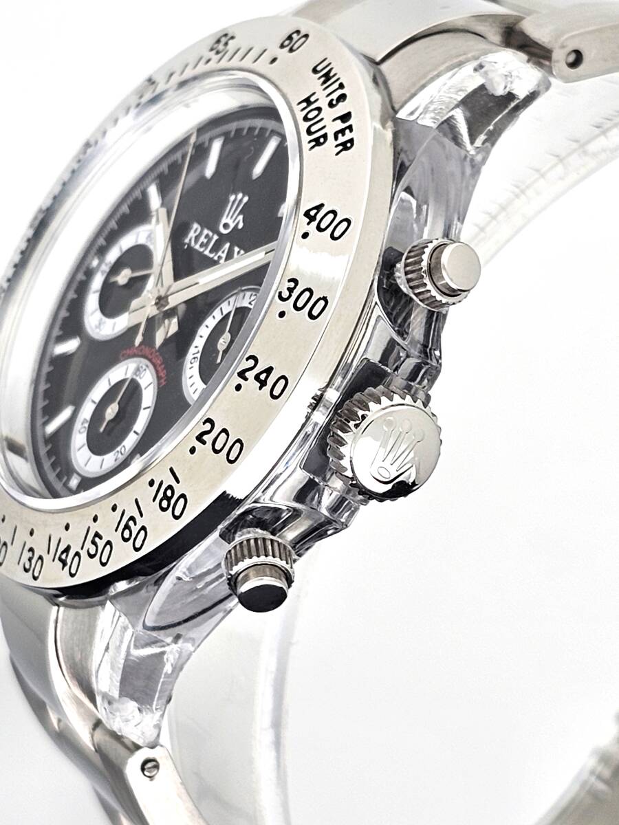 【1円】RELAX リラックス 王冠ロ D2-S ゴ カスタム腕時計 クロノ 希少性・人気が高く今後においても素晴らしいお時計 黒文字盤