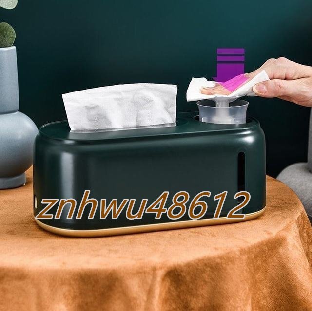 ティッシュボックス ケース 多機能　ウェットティッシュ変身 インテリア　化粧台　汚れ取り　洗面台　リビング　緑_画像2