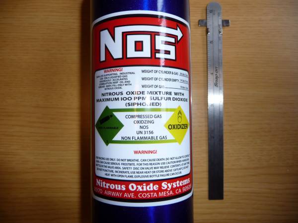 NOS ニトロ ノス タンク ドリンク 水筒 青 ボトル ボンベ 軽量 NX スナップオン 限定 非売品 カスタム可能 フェーク ワイルドスピードの画像2