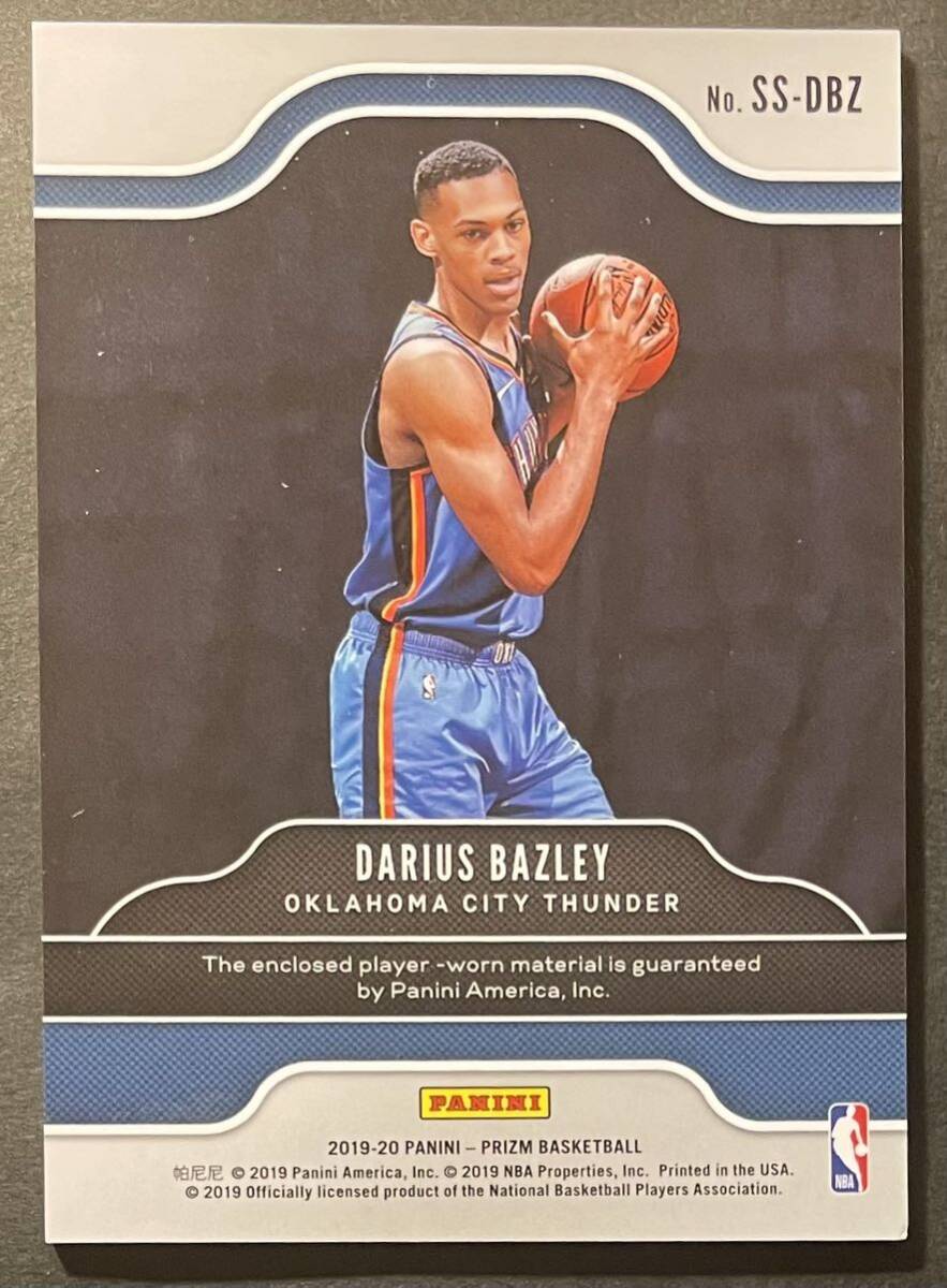 Darius Bazley 2019-20 Prizm RC Sensational Swatches Rookie Jersey ルーキーカード Panini NBAの画像2