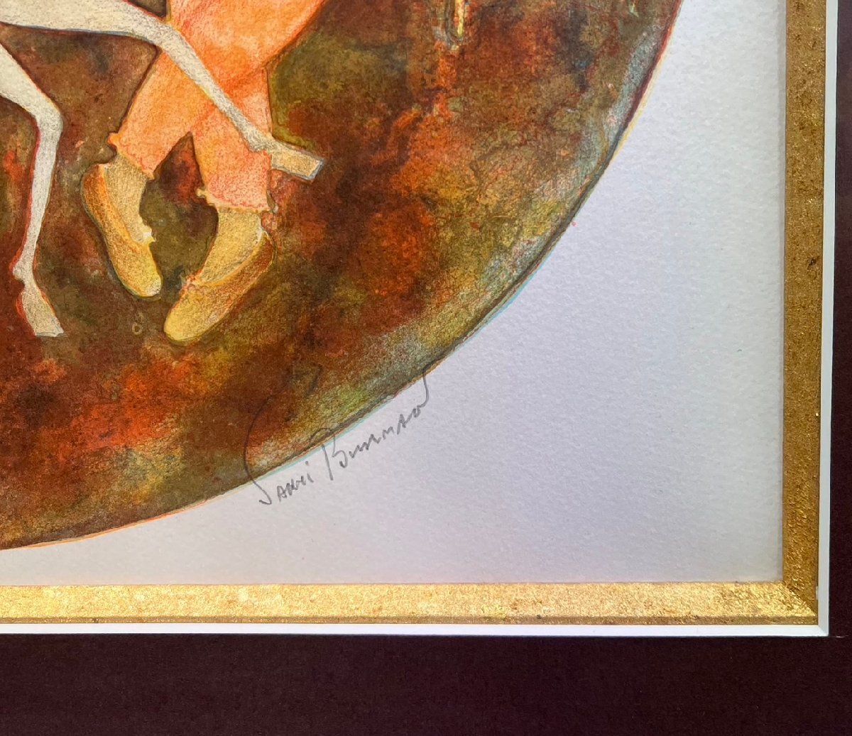 サクティ ボーマン「ロンド」リトグラフ 限定175部 版画 額装 真作保証【インドを代表する現代美術家 世界中で大注目のSakti Burman】_画像2