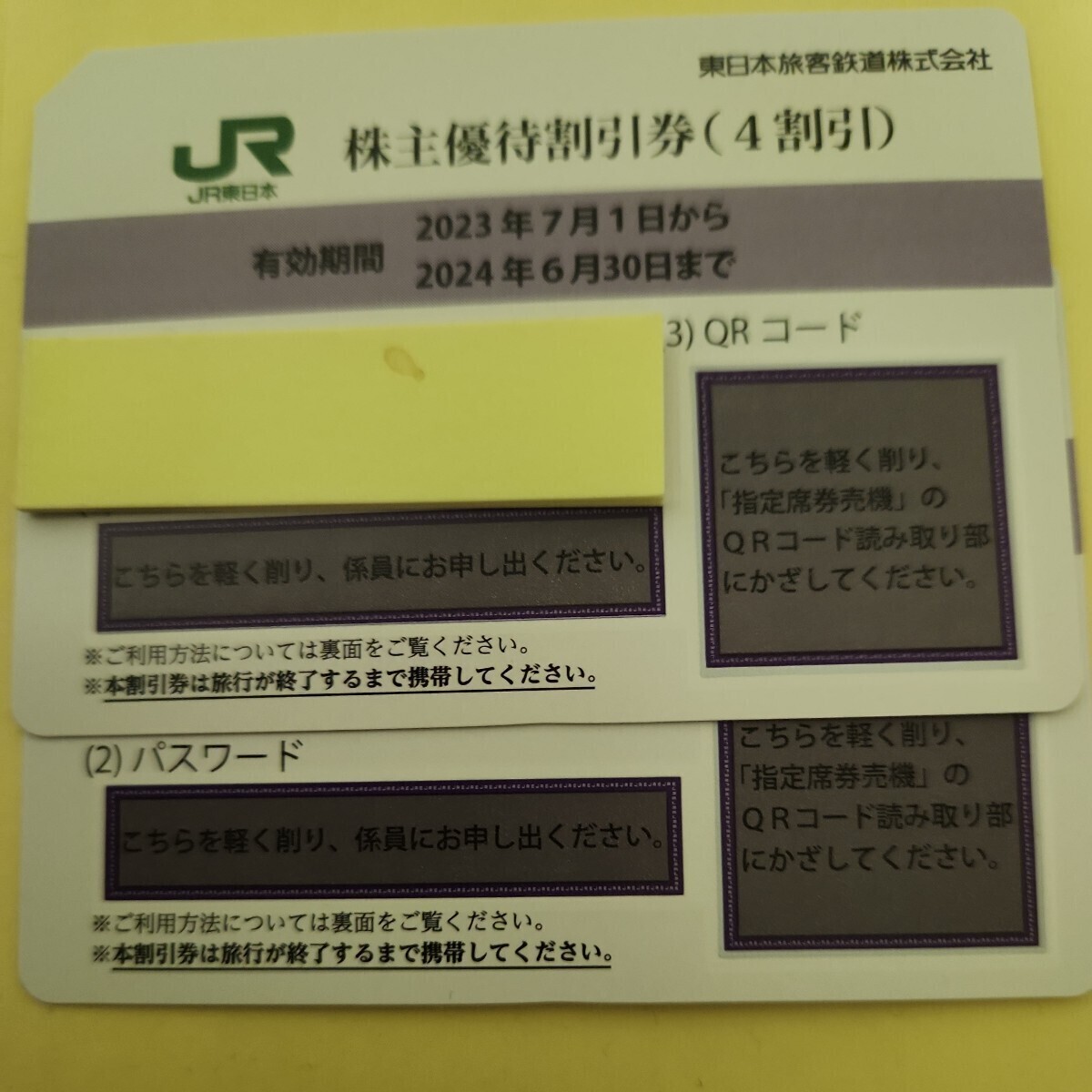 JR東日本 株主優待割引券 2枚の画像1