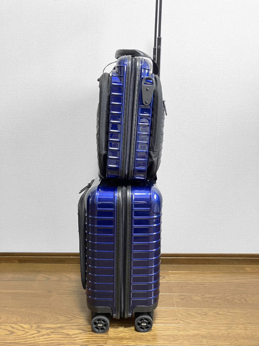 Lufthansa RIMOWA SALSA ルフトハンザ リモワ ボレロ ビジネストローリー 4輪 アタッシュ ケース ブリーフ バッグ 2点セット ナイトブルーの画像3