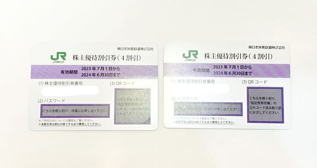 JR東日本 株主優待券 2枚 有効期限:2024年6月30日まで 送料無料！_画像1